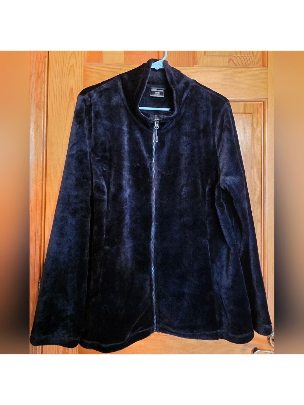 32 Degrees HEAT Black Velour Quarter-Zip Pullover
